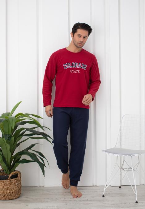 Pijama Barbat POLAR , Culoare Bordo ,Engros